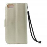 Wholesale iPhone SE (2020) / 8 / 7 Folio Flip Leather Wallet Case with Strap (Champagne Gold)